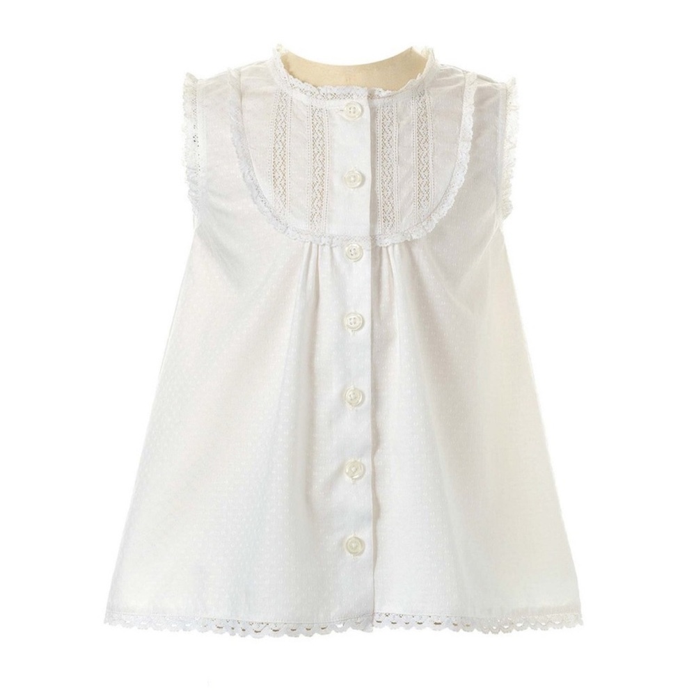 Rachel Riley Lace Trimmed White Sleeveless Top size 6Y